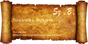 Szolnoki Botond névjegykártya